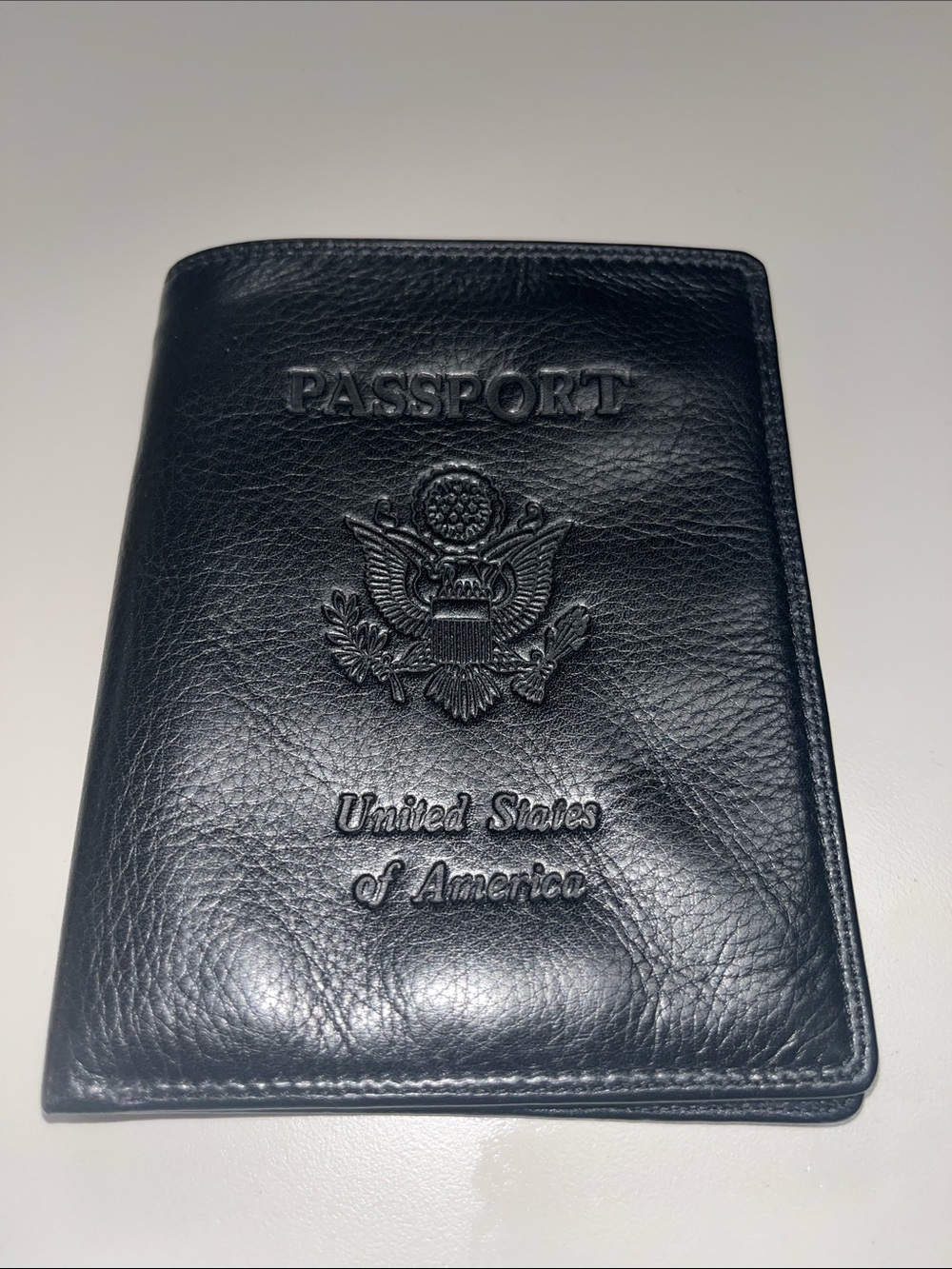 Fossil Black Leather Passport Holder / Wallet